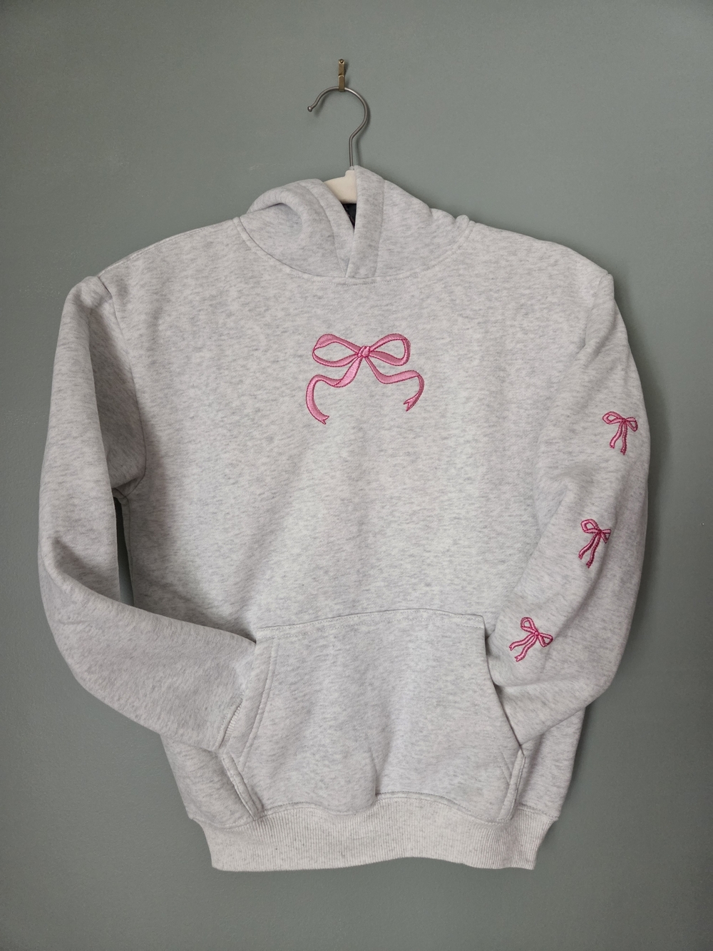 Simply Southern Dilara Hoodie with Pink Bow Embroidery